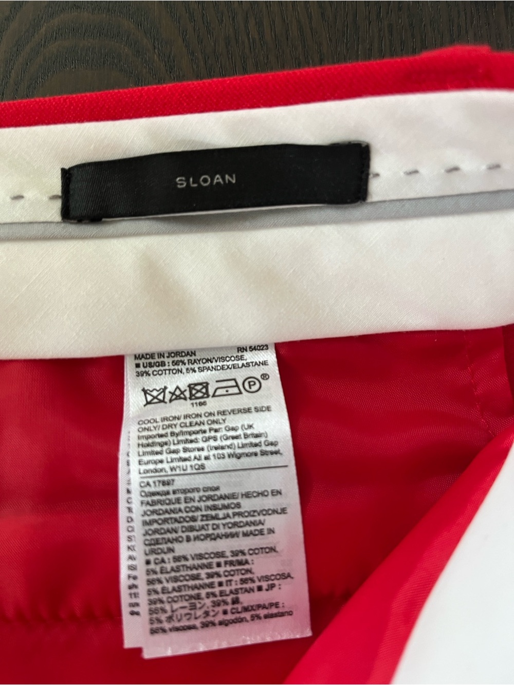 Banana Republic Sloan Red Tailored Straight-Leg Trousers Size 8 - Picture 10 of 13